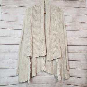 Anthropologie Sirretta Cardigan With Lace Trim Knitted & Knotted Women's Size L